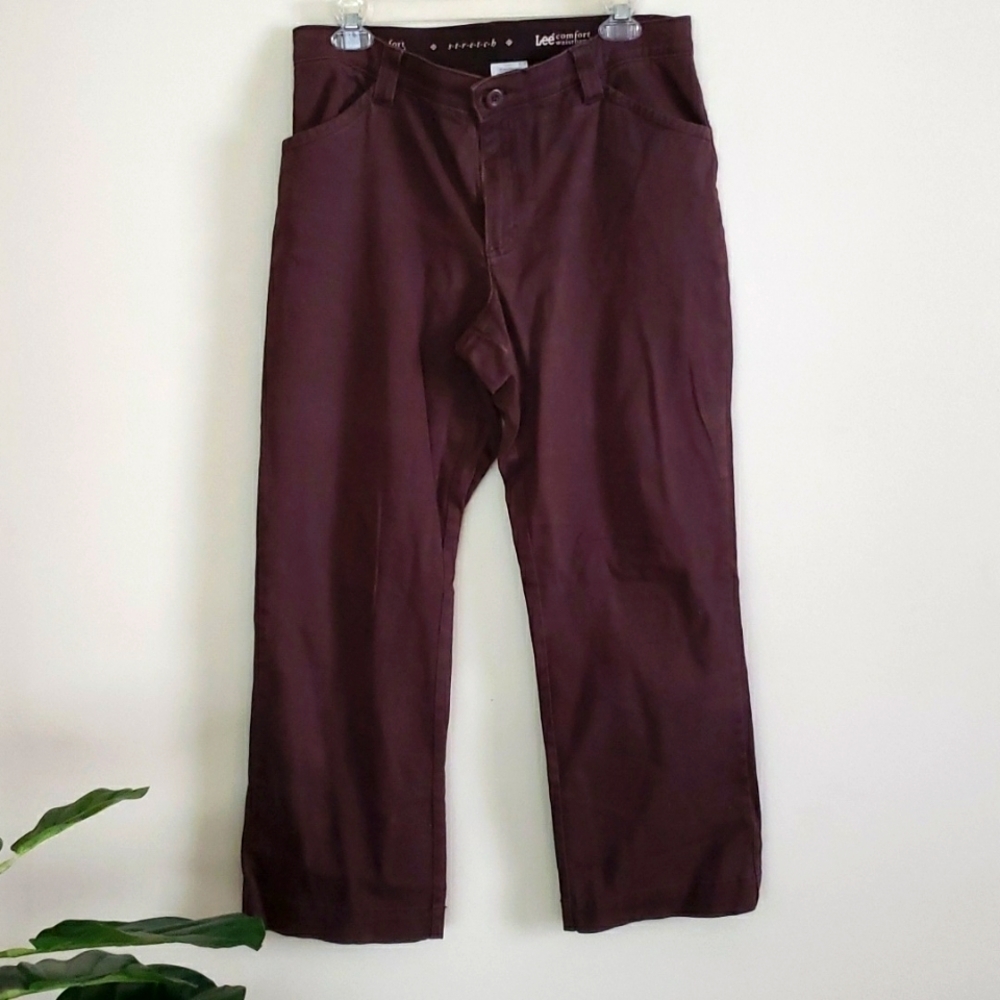 Brown Lee Straight leg khaki trouser pants, career, casual, neutral, women's 10P